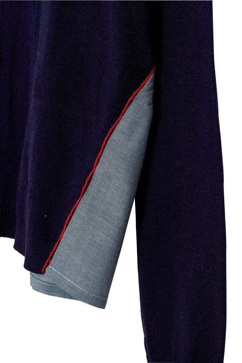 Jersey Bimaterial Mescaly - Azul Marino