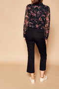 Pantalon Carotte Taille Haute 7/8 - Noir