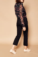 Pantalon Carotte Taille Haute 7/8 - Noir