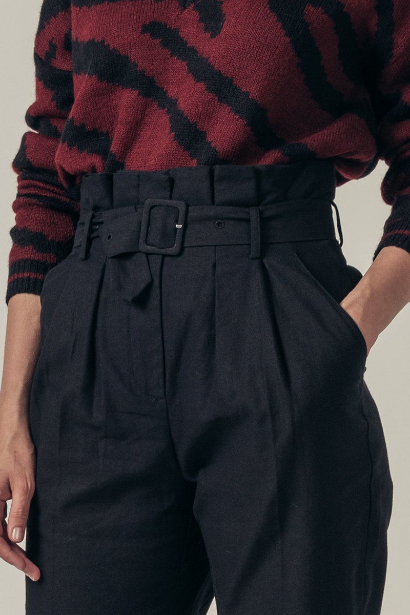 Pantalon Droit Taille Haute Patachon - Noir