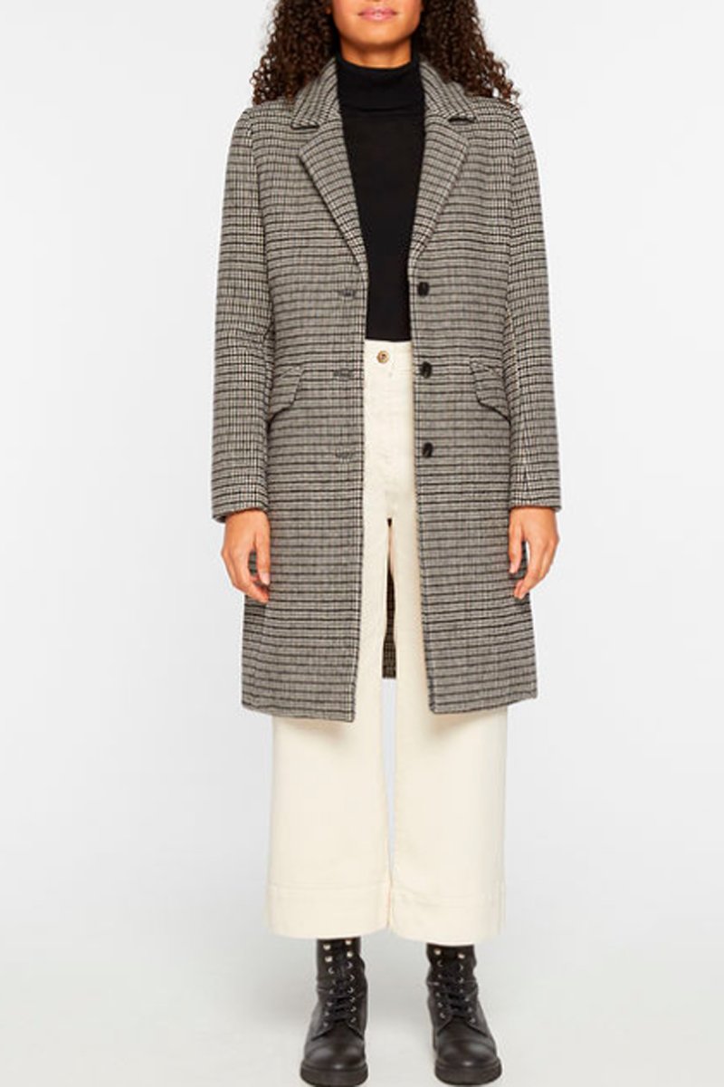 Recycled Wool Coat - White And Black