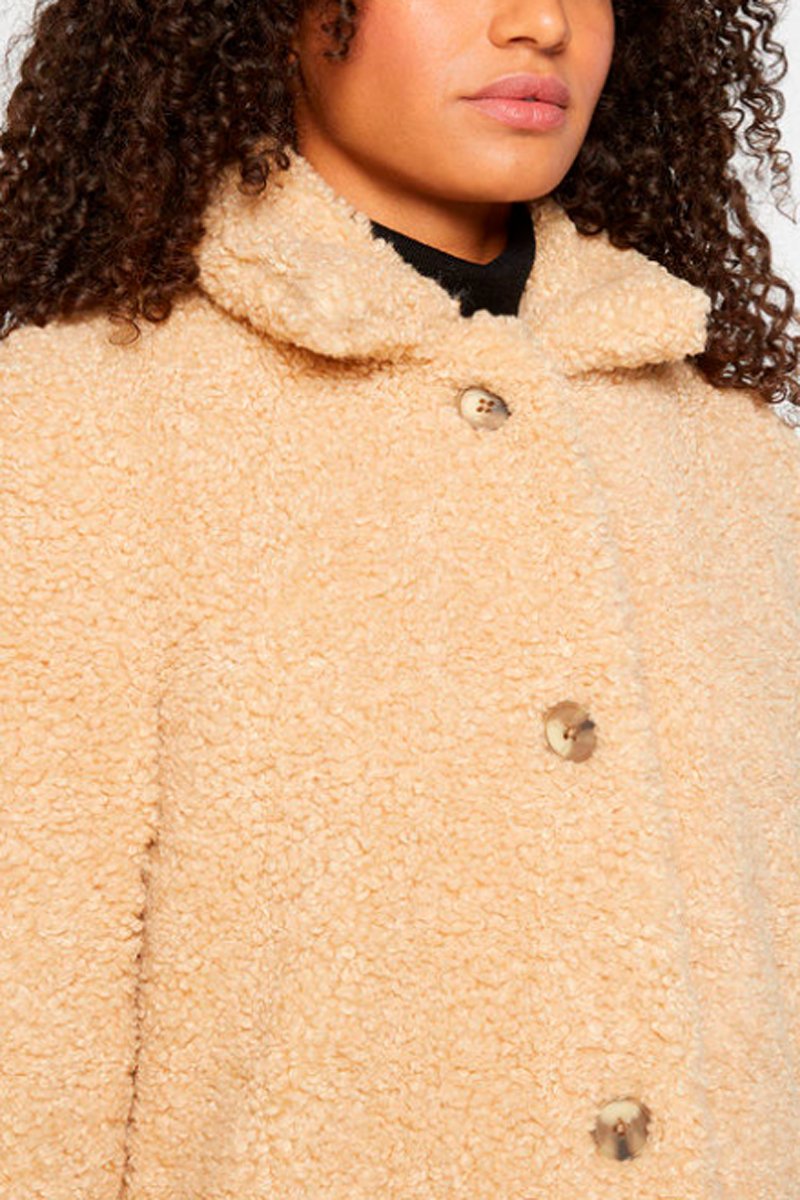 Manteau En Fourrure Synthétique - Crème