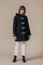 Manteau À Capuche En Laine Liverpool - Noir