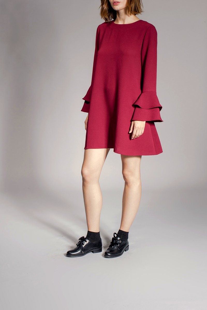 Vestido trapecio Rival - Rojo ladrillo
