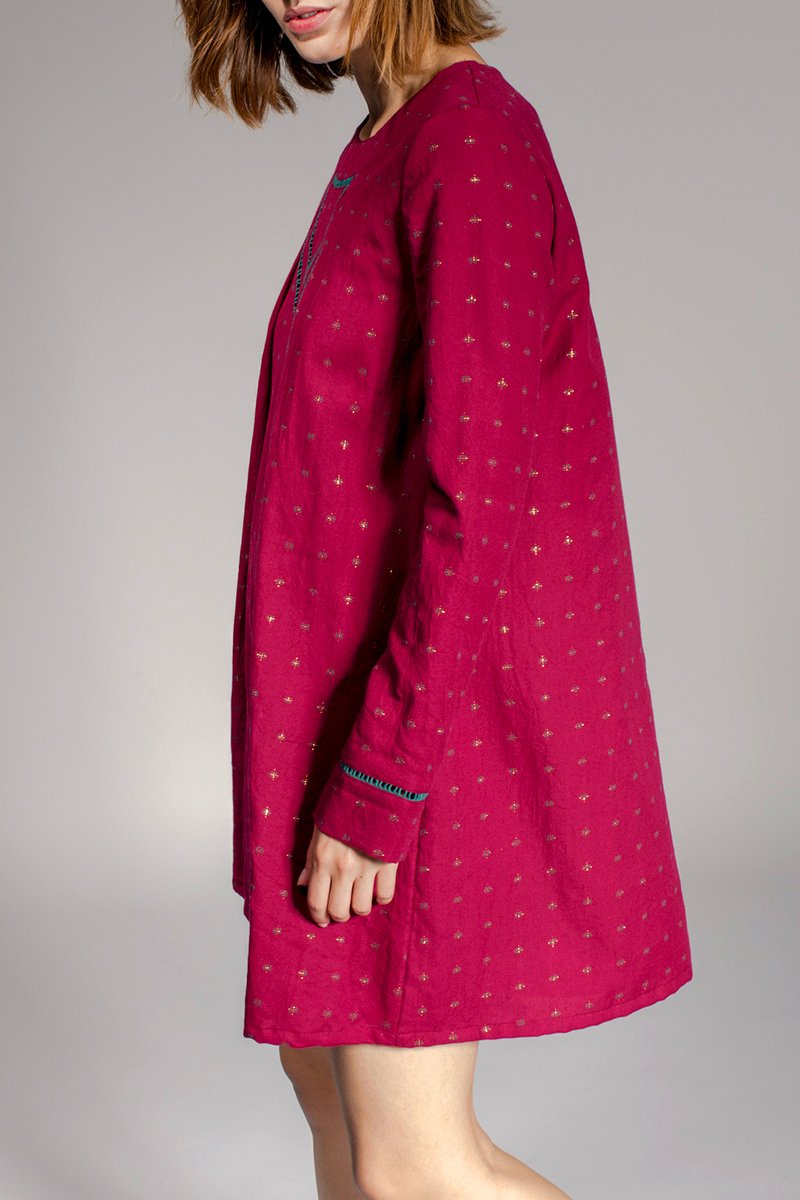 Vestido trapecio Rumba - Rosa oscuro