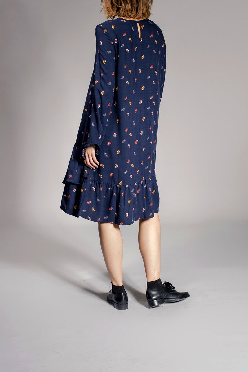 Robe Droite Rythme - Bleu Marine