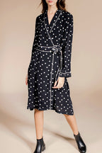 Robe Portefeuille Roinita - Noir Et Écru