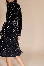 Robe Portefeuille Roinita - Noir Et Écru