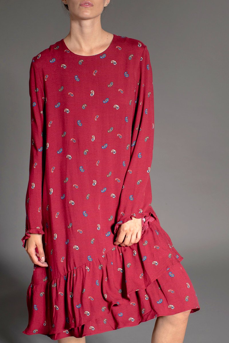 Robe Droite Rythme - Rouge Brique