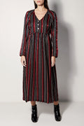 Robe Longue Rigoletta - Bleu Marine Et Bordeaux