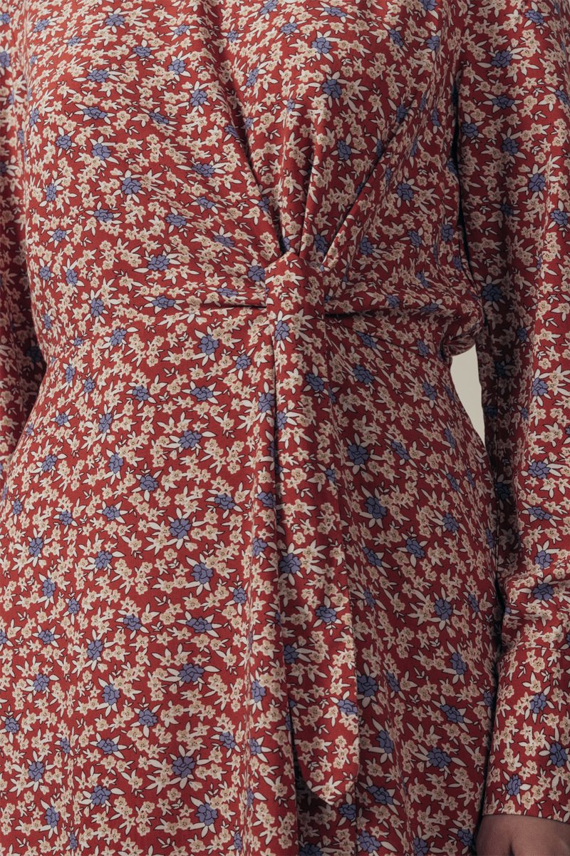Robe Patineuse Ryo - Rouge Et Beige