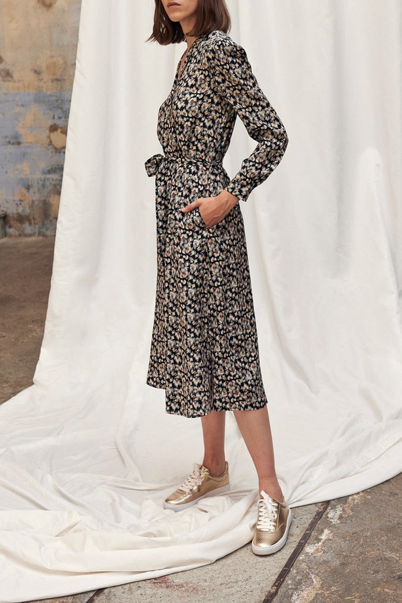 Robe Midi - Noir Et Écru
