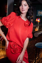 Falda recta Jeanne - Rojo