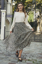 Falda midi Joresse - Blanco y negro