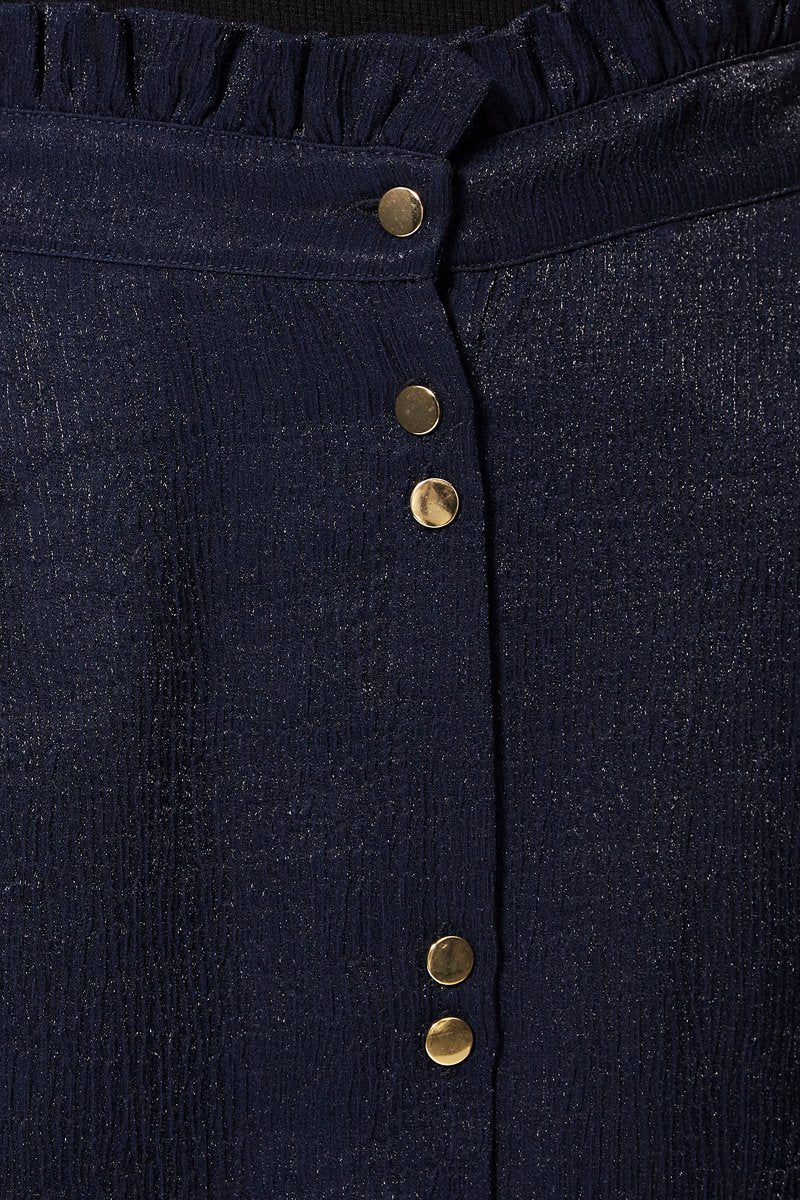 Jupe Midi Taille Haute Jacoba - Bleu Marine
