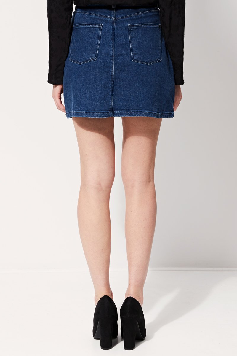 Jedim Straight Denim Skirt - Blue