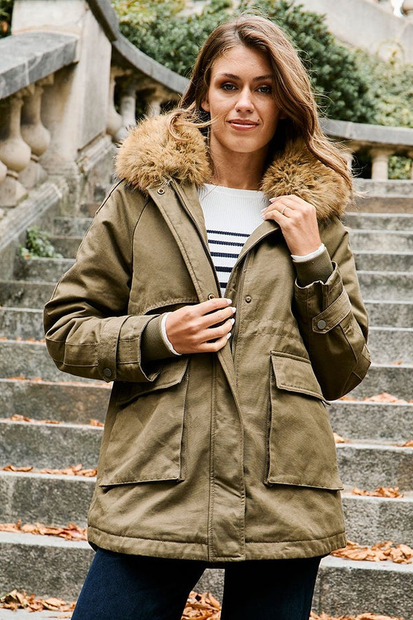 Parka con capucha Lenny - Caqui
