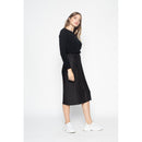 Pull Col Bateau Dos Ouvert Leslie Noir, 100% Cachemire, 2 Fils, Jersey - Femme