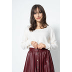 Pull Col Bateau Loose Lanfon Ivoire, Jersey, 100% Cachemire, 2 Fils - Femme