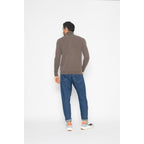 Jersey de cuello alto Bange Taupe, Jersey, 100% Cachemira, 2 hilos - Hombre