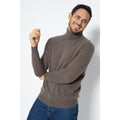 Jersey de cuello alto Bange Taupe, Jersey, 100% Cachemira, 2 hilos - Hombre