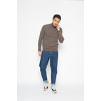 Jersey de cuello alto Bange Taupe, Jersey, 100% Cachemira, 2 hilos - Hombre