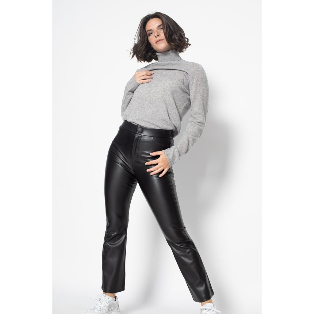 Jersey De Cuello Alto Bise Gris Heather, Jersey, 100% Cachemira, 2 Hilos - Mujer
