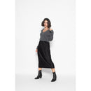 Pull Col V Loose Giusalet Gris Sombre, Jersey, 100% Cachemire, 2 Fils - Femme
