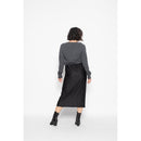 Pull Col V Loose Giusalet Gris Sombre, Jersey, 100% Cachemire, 2 Fils - Femme