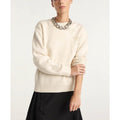 The Kooples - Pull Fin Laine Écru À Détail Texturé - Femme