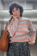 Pullover Rico – Grau mit rosa Streifen