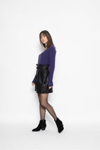 Jersey de Cuello Barco Malva, Jersey, 100% Cachemira, 2 Hilos - Mujer