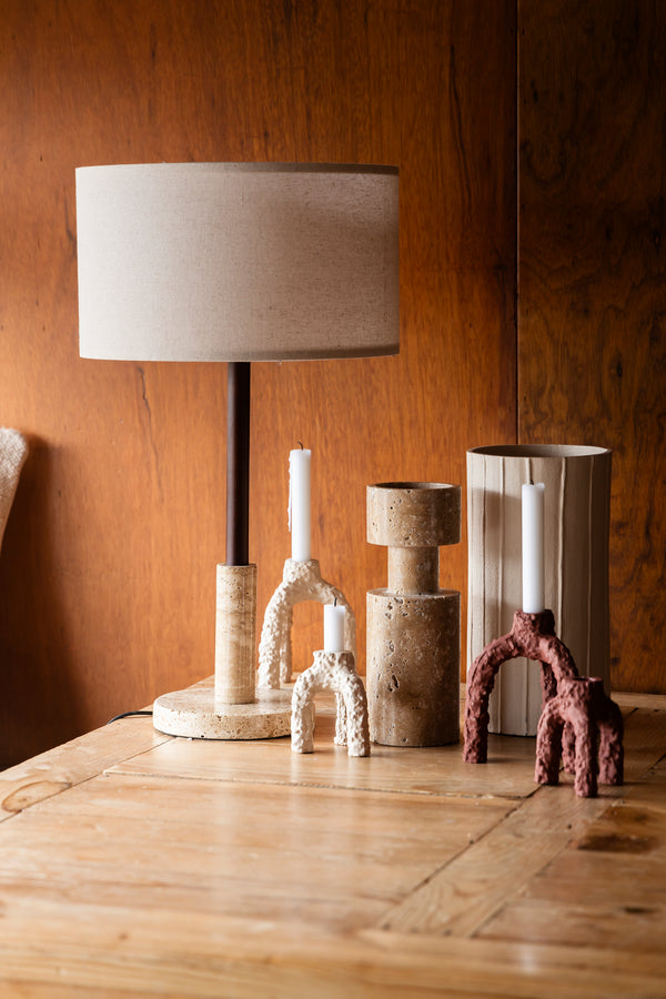 Jackon - Lámpara de mesa - Travertino - Beige
