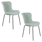Junzo Rib - Set of 2 Dining Room Chairs - Fabric - Light Green