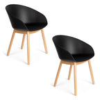 Void - Lot De 2 Fauteuils De Salle À Manger - Plastique polypropylène - Chêne Noir
