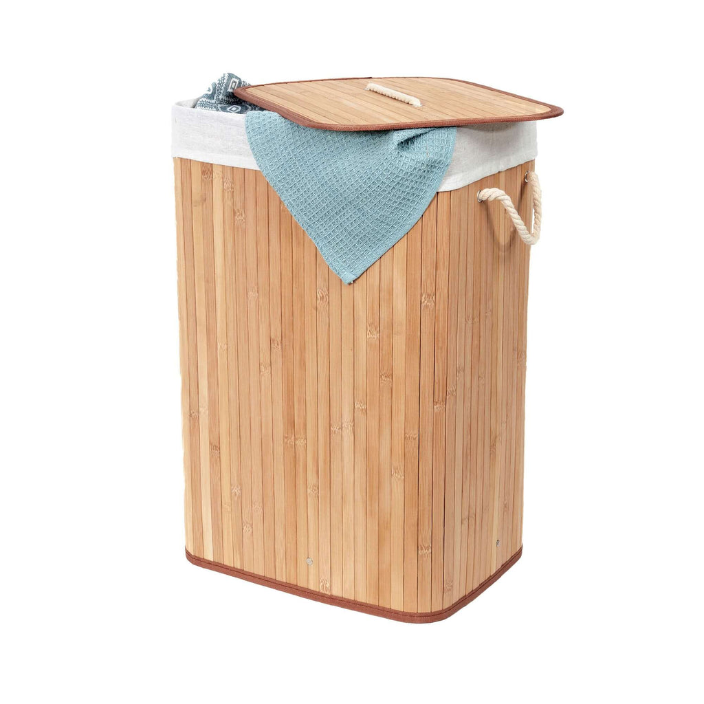 Panier À Linge Rectangulaire En Bambou