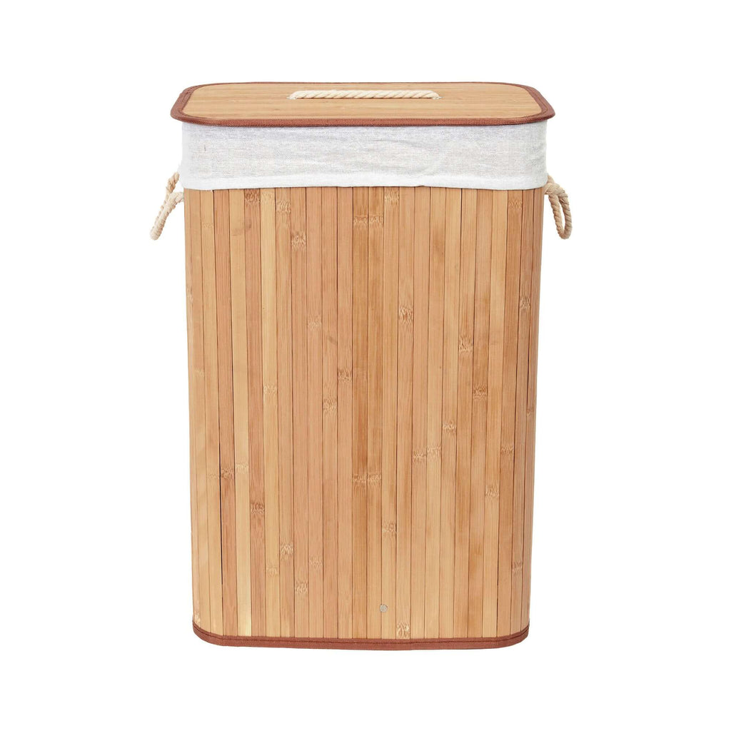 Panier À Linge Rectangulaire En Bambou