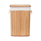 Panier À Linge Rectangulaire En Bambou