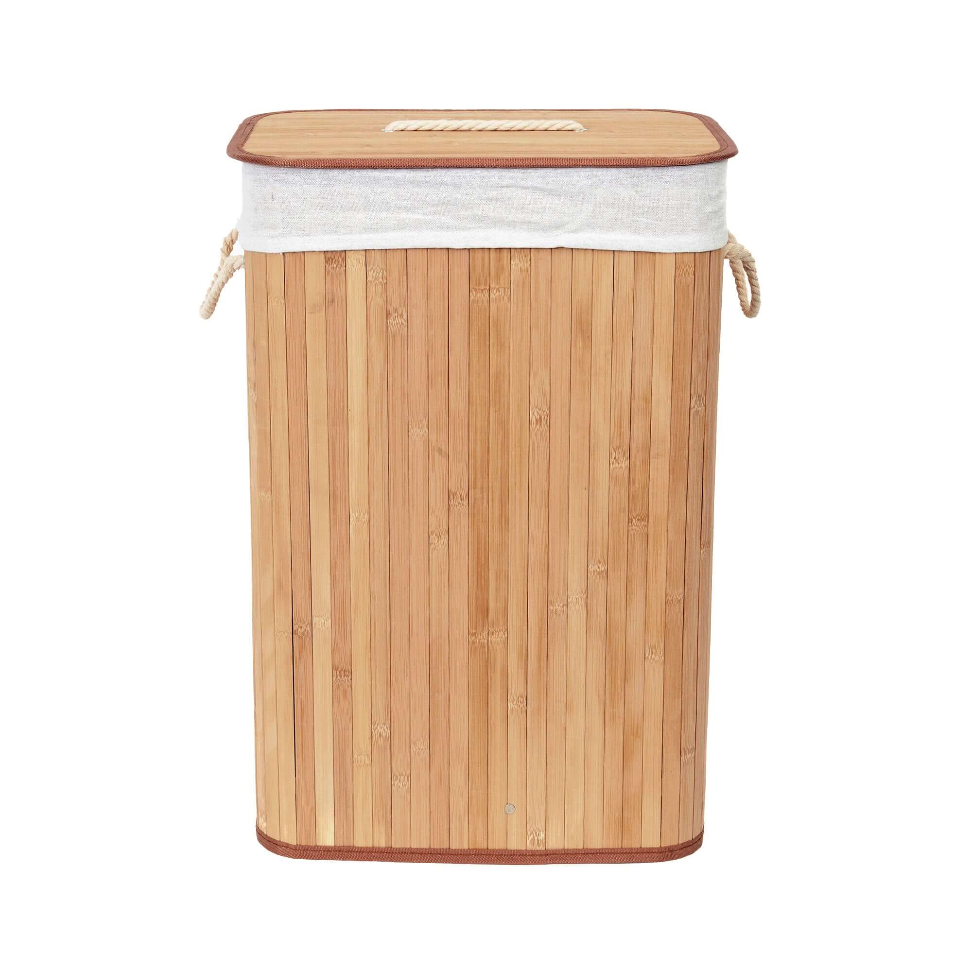 Panier À Linge Rectangulaire En Bambou