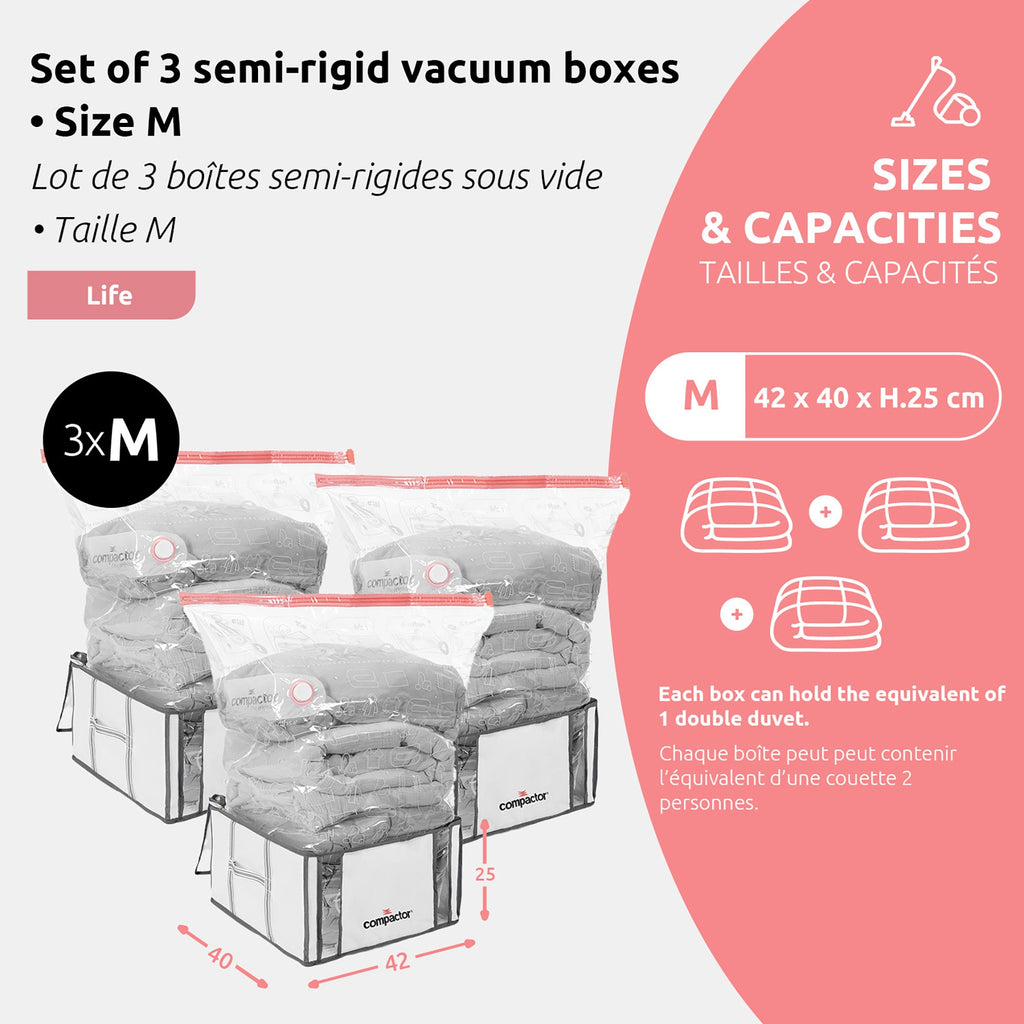 Lot 3 Housses Rangement Sous Vide - Taille M
