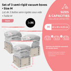 Lot 3 Housses Rangement Sous Vide - Taille M