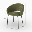 Milly - Chaise En Tissu Vert Chiné Et Pieds Noirs