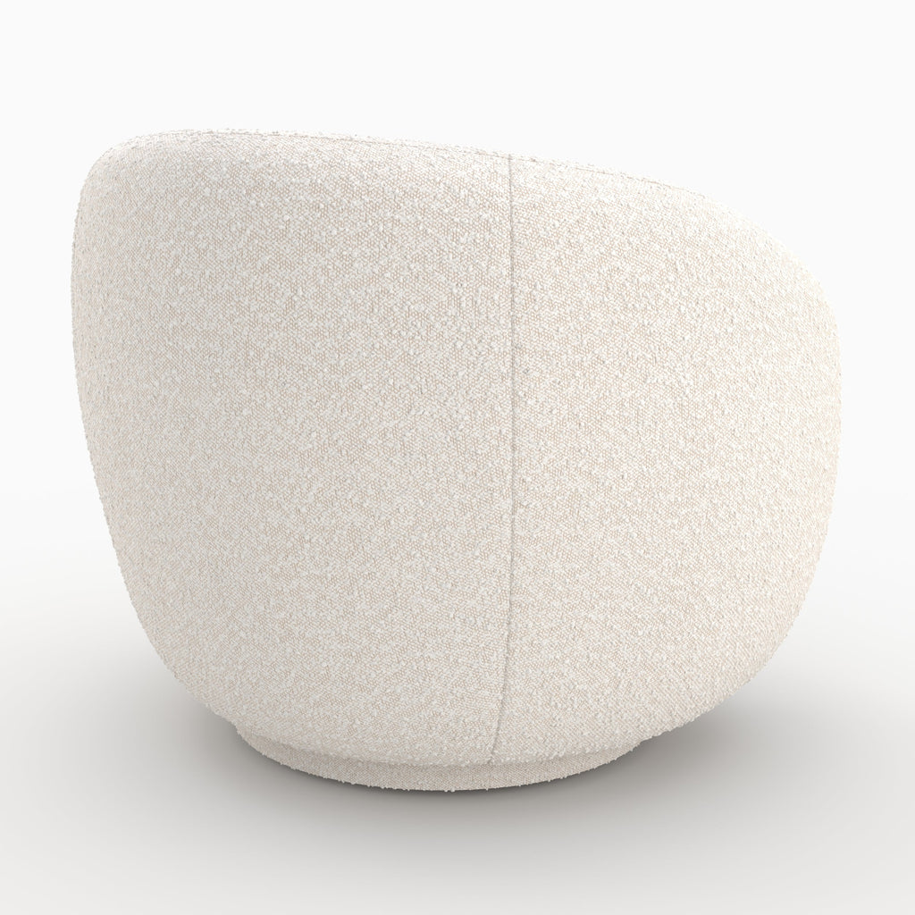 Naya - White Bouclé Fabric Armchair