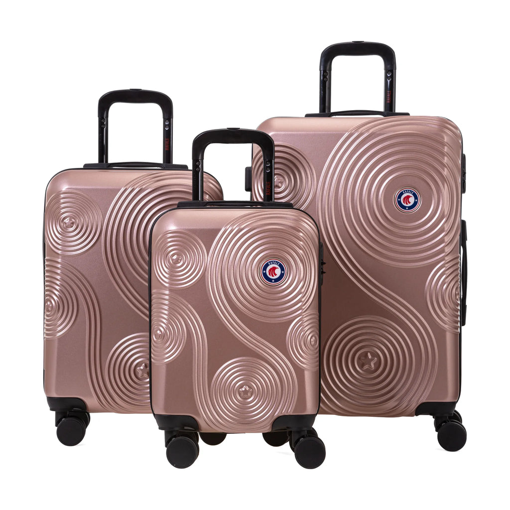Set De 3 Valises Rafale Gps - Rose Doré
