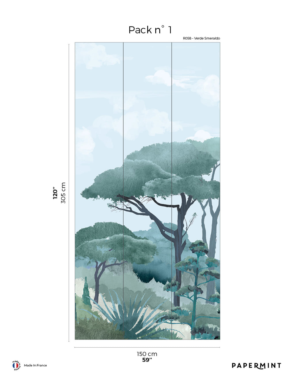 Fresque Riviera La Spiaggia - Verde Smeraldo