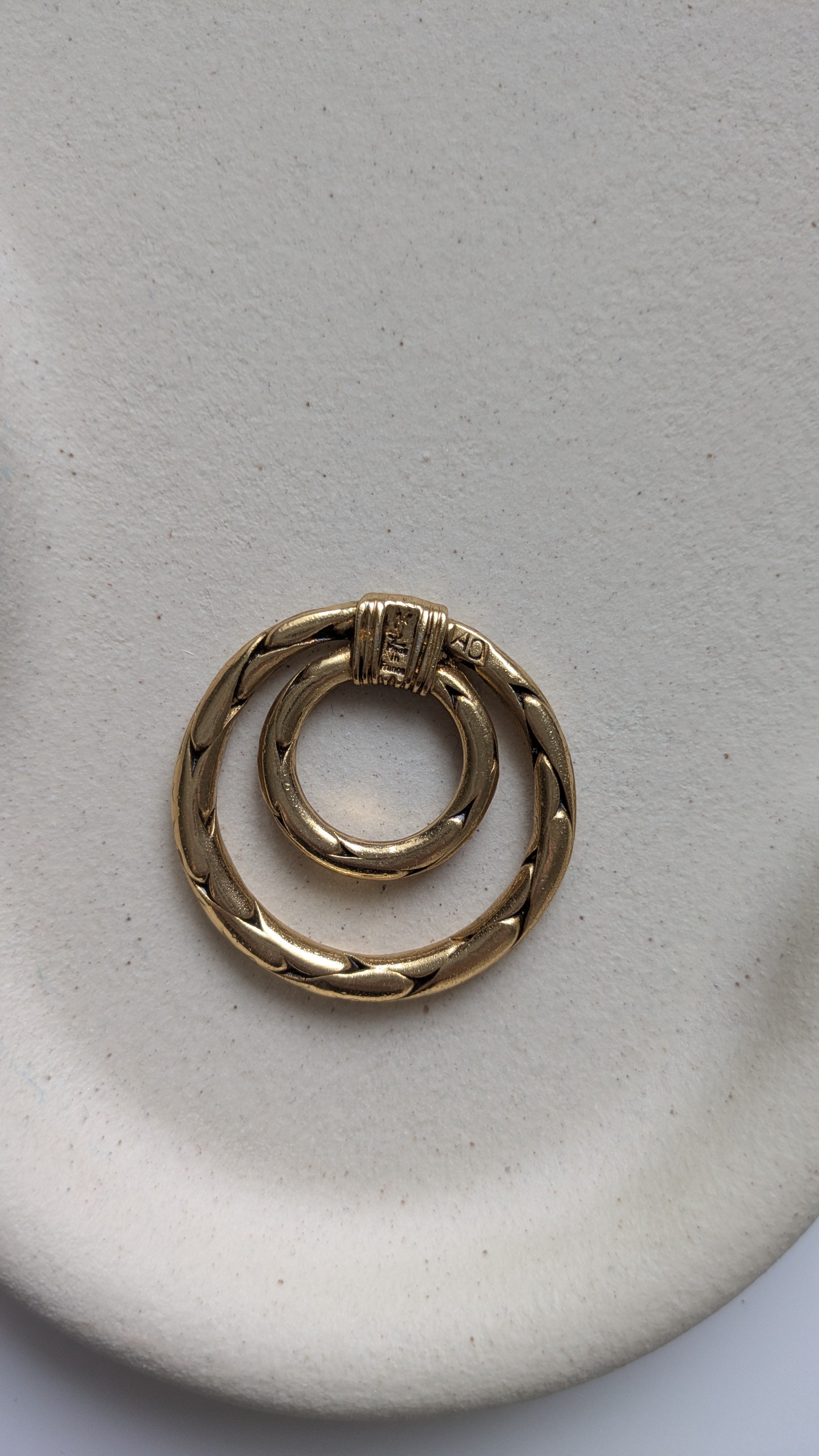 Vintage Ysl Scarf Ring - Double Golden Rings