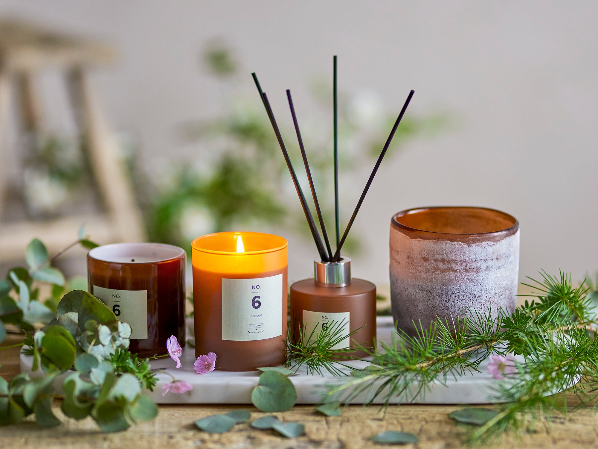 No. 6 - Sequoia - Scented Candle - Brown - Natural Wax