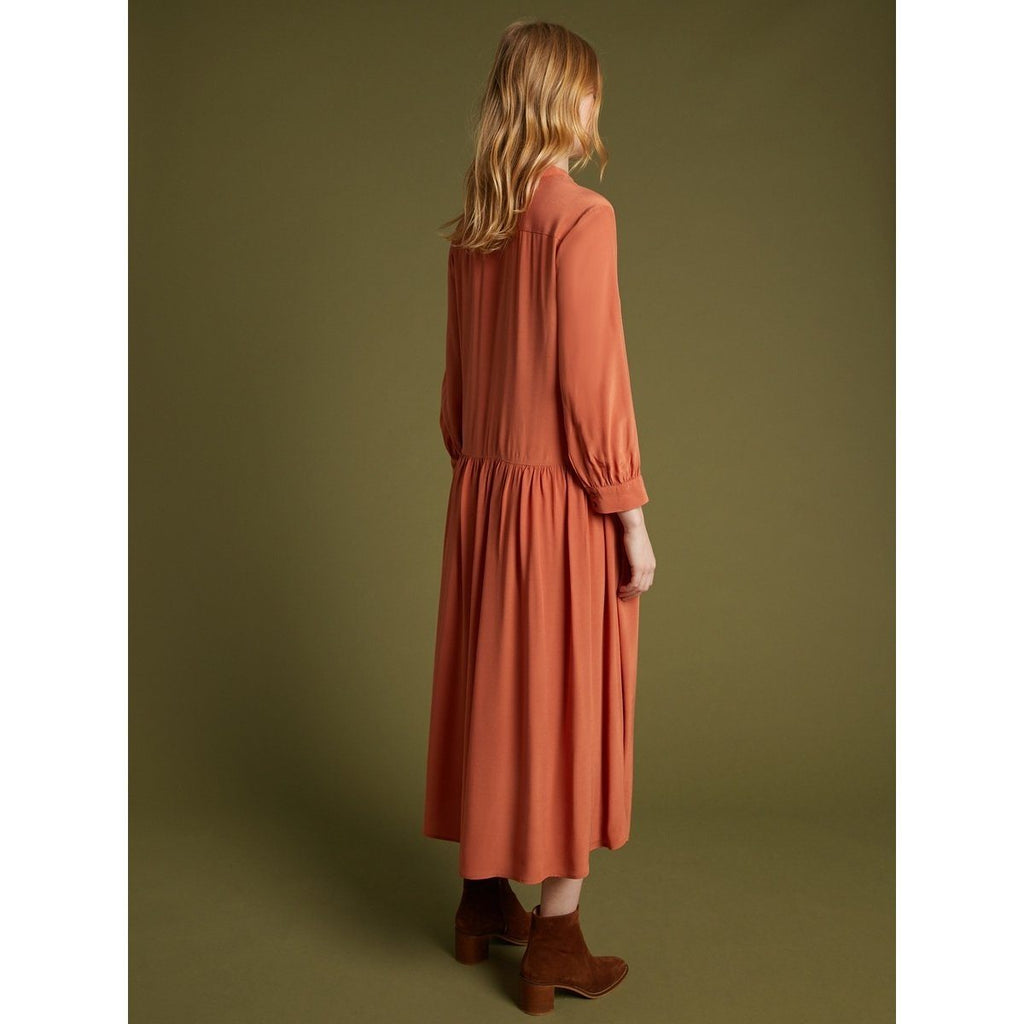 Robe-Chemise Longue - Brique - Femme