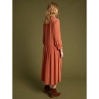 Robe-Chemise Longue - Brique - Femme