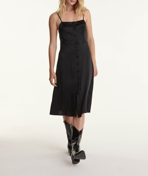 The Kooples - Long Black Sleeveless Buttoned Dress - Women